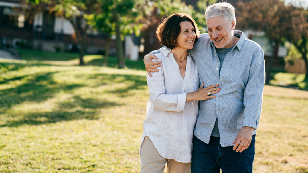 man women embraced retirement, disability, benefit